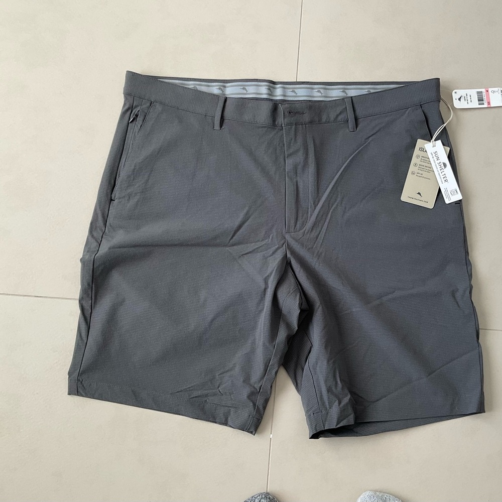 Tommy Bahama Charcoal Flat Front Shorts